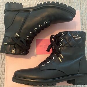 Kate spade Billie leather combat style boots